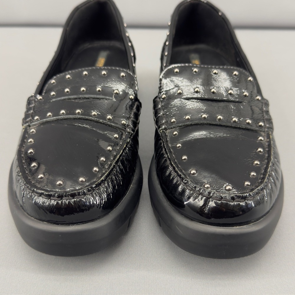 Geox D Wimbley Black Patent Studded Moc Loafer Flats Women's‎ Size 9.5US 40EU - Picture 5 of 10